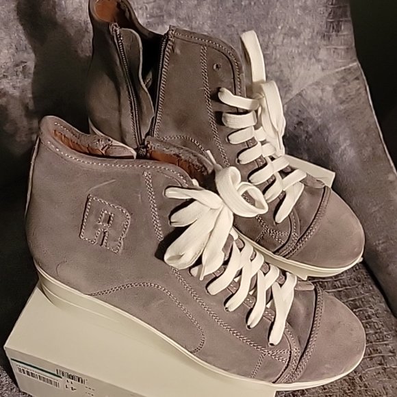 Rocco line gray suede wedge hi-tops 11 - Picture 1 of 4